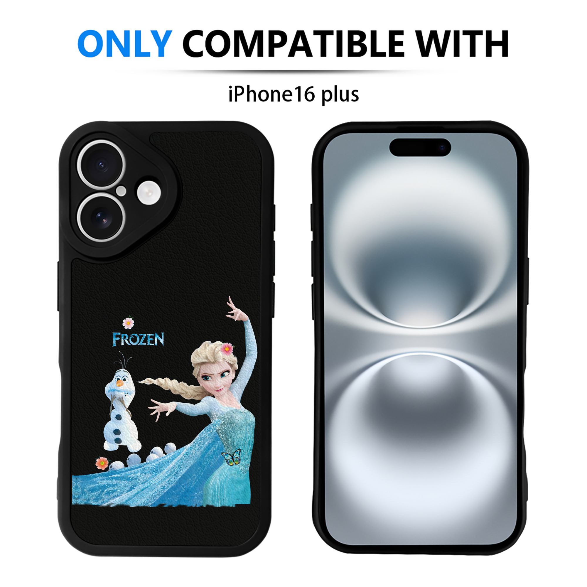 （画像用） アナと雪の女王 アンナ エルサ Frozen Anna Elsa 【iPhone 16シリーズ対応】シリコンスマホケース（レザー調） 材質：シリコン